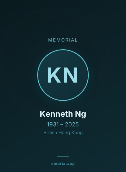 Memorial portrait of Kenneth Ng