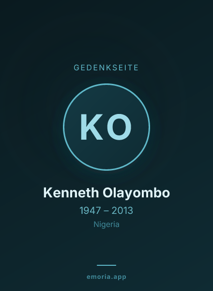 Gedenkportrait von Kenneth Olayombo