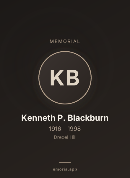 Memorial portrait of Kenneth P. Blackburn
