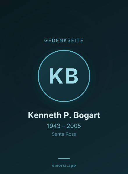 Gedenkportrait von Kenneth P. Bogart