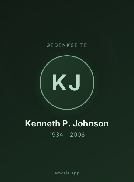 Gedenkportrait von Kenneth P. Johnson