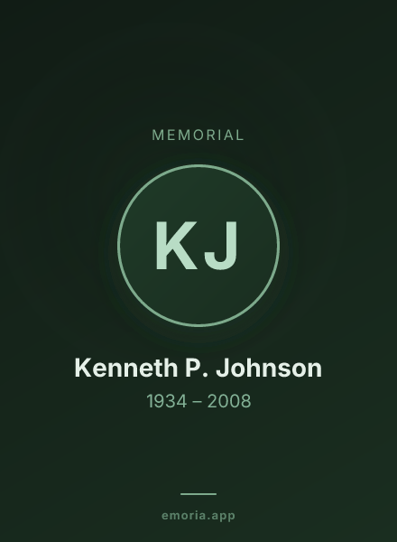 Memorial portrait of Kenneth P. Johnson