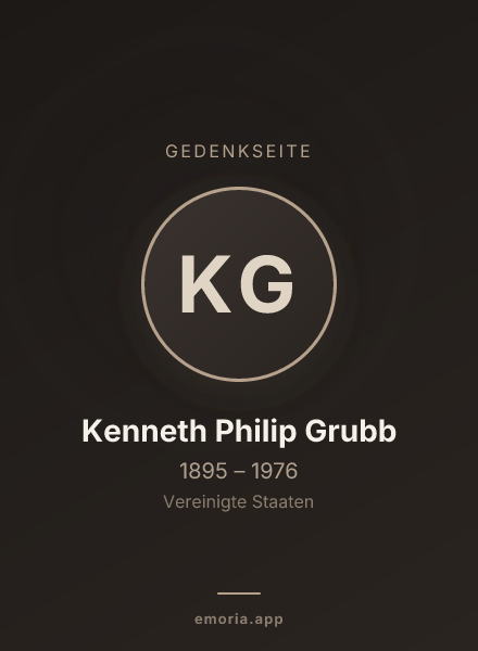 Gedenkportrait von Kenneth Philip Grubb