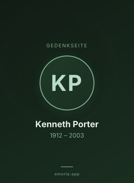 Gedenkportrait von Kenneth Porter