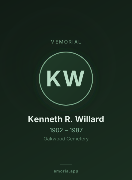 Memorial portrait of Kenneth R. Willard