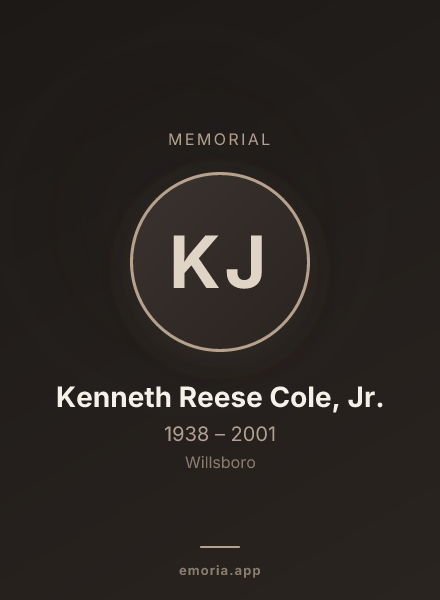 Memorial portrait of Kenneth Reese Cole, Jr.