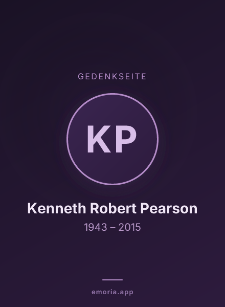 Gedenkportrait von Kenneth Robert Pearson