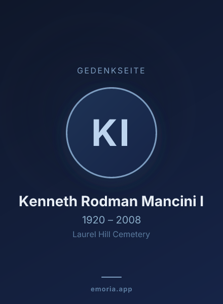 Gedenkportrait von Kenneth Rodman Mancini I