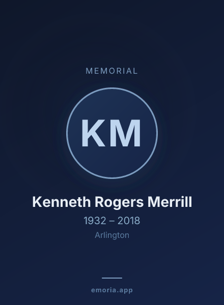 Memorial portrait of Kenneth Rogers Merrill