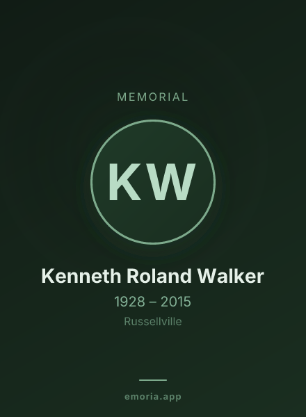 Memorial portrait of Kenneth Roland Walker