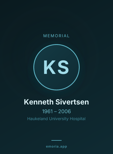 Memorial portrait of Kenneth Sivertsen