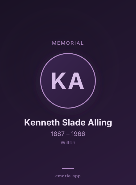 Memorial portrait of Kenneth Slade Alling