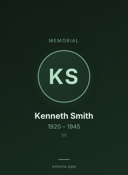 Memorial portrait of Kenneth Smith