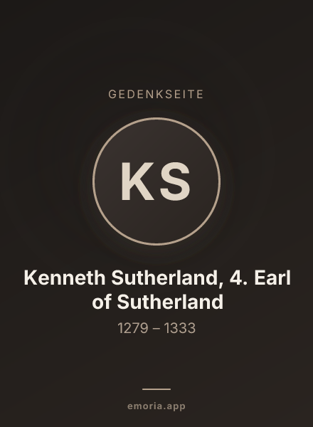 Gedenkportrait von Kenneth Sutherland, 4. Earl of Sutherland