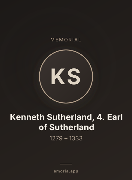 Memorial portrait of Kenneth Sutherland, 4. Earl of Sutherland