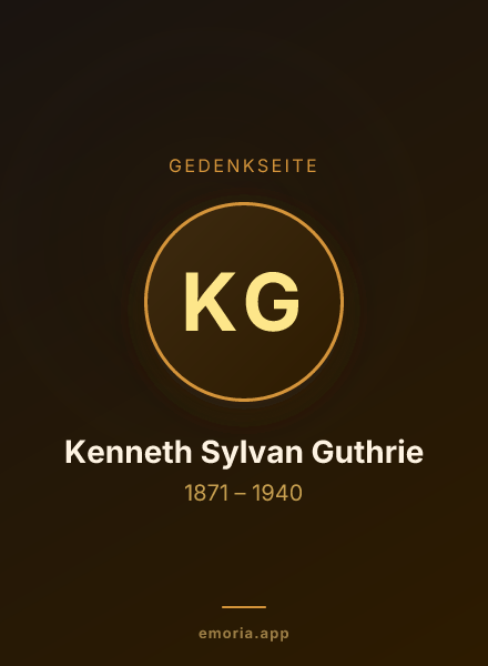 Gedenkportrait von Kenneth Sylvan Guthrie