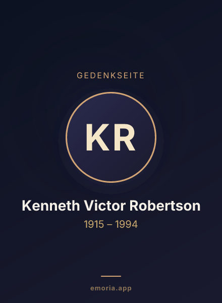Gedenkportrait von Kenneth Victor Robertson