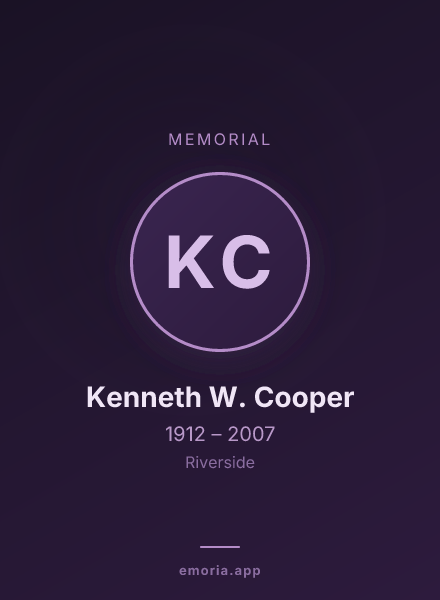 Memorial portrait of Kenneth W. Cooper