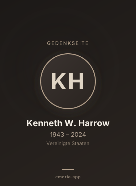 Gedenkportrait von Kenneth W. Harrow