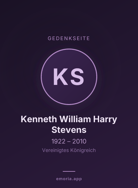 Gedenkportrait von Kenneth William Harry Stevens