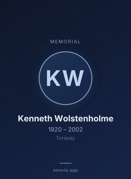 Memorial portrait of Kenneth Wolstenholme
