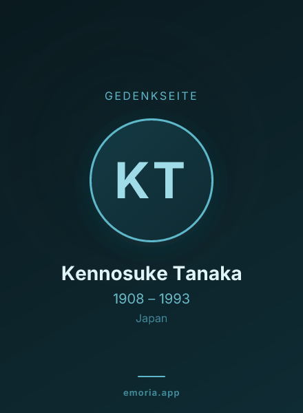Gedenkportrait von Kennosuke Tanaka