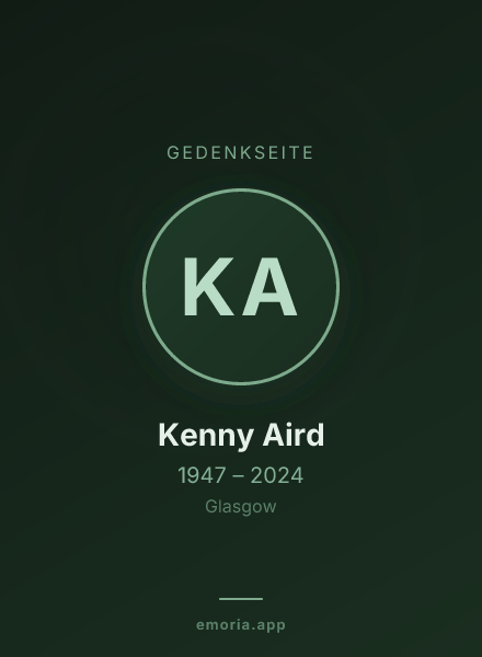 Gedenkportrait von Kenny Aird