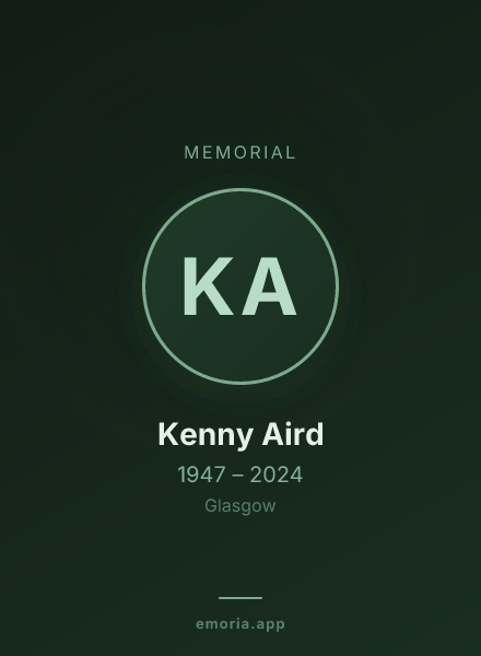 Memorial portrait of Kenny Aird