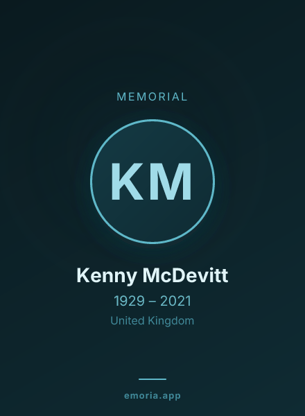 Memorial portrait of Kenny McDevitt