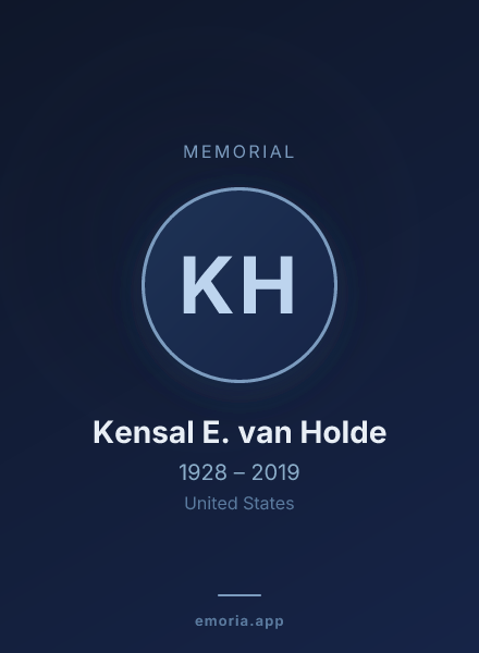 Memorial portrait of Kensal E. van Holde