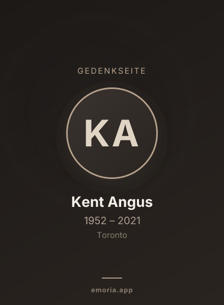 Gedenkportrait von Kent Angus