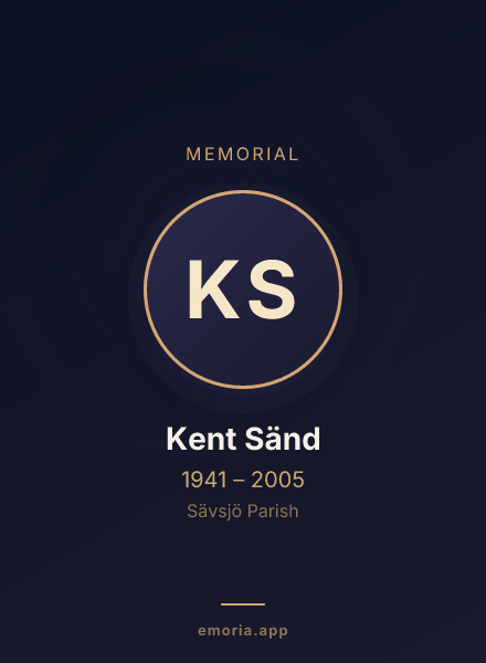 Memorial portrait of Kent Sänd