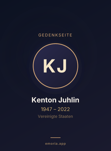 Gedenkportrait von Kenton Juhlin