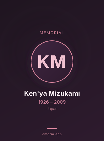Memorial portrait of Ken'ya Mizukami