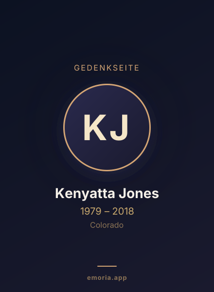 Gedenkportrait von Kenyatta Jones