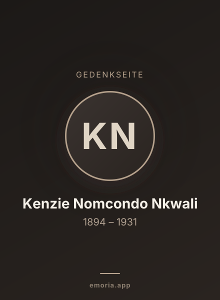 Gedenkportrait von Kenzie Nomcondo Nkwali