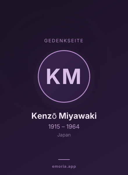 Gedenkportrait von Kenzō Miyawaki