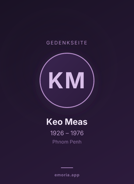 Gedenkportrait von Keo Meas