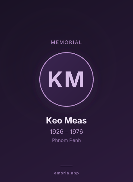 Memorial portrait of Keo Meas