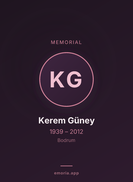 Memorial portrait of Kerem Güney