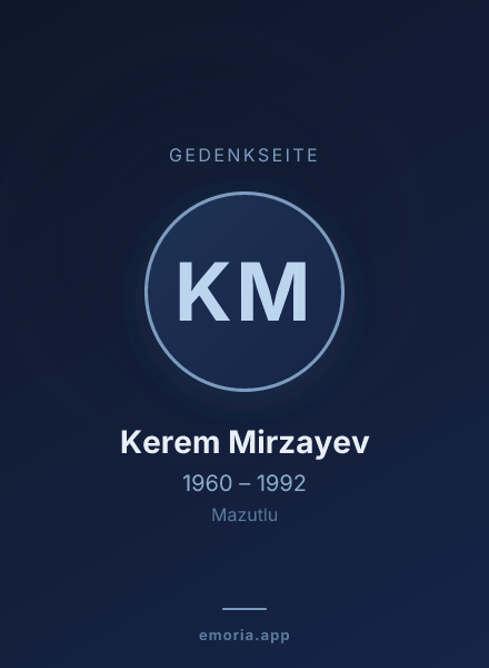 Gedenkportrait von Kerem Mirzayev
