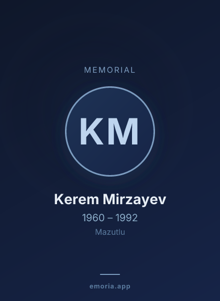Memorial portrait of Kerem Mirzayev