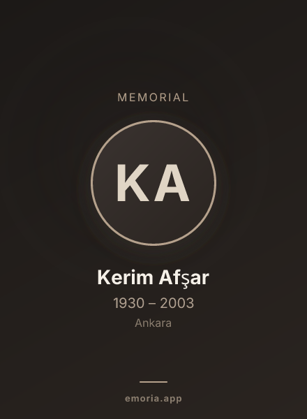 Memorial portrait of Kerim Afşar