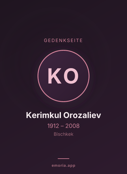 Gedenkportrait von Kerimkul Orozaliev
