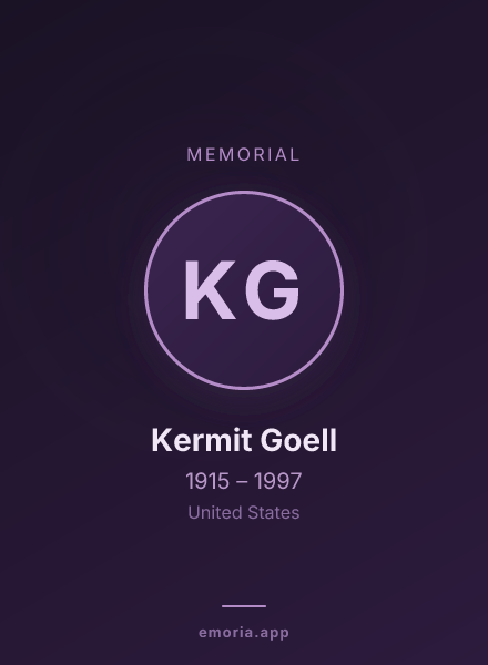 Memorial portrait of Kermit Goell
