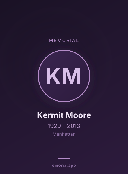 Memorial portrait of Kermit Moore
