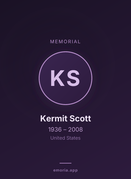 Memorial portrait of Kermit Scott