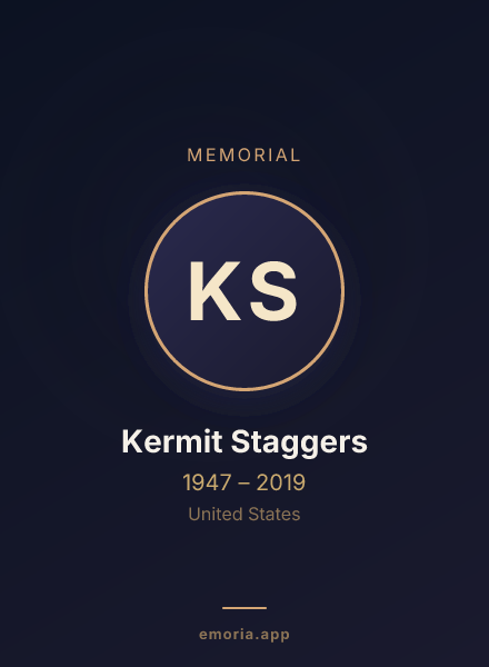 Memorial portrait of Kermit Staggers