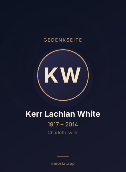 Gedenkportrait von Kerr Lachlan White