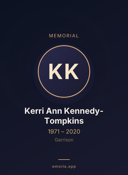 Memorial portrait of Kerri Ann Kennedy-Tompkins